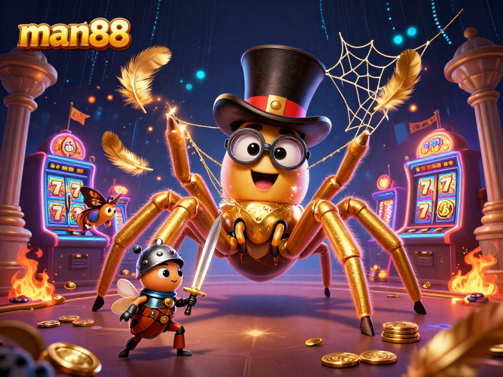 Engage with man88's thrilling casino world featuring vibrant games, energetic characters, and golden rewards.