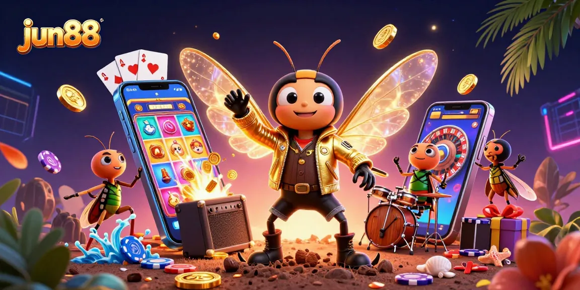 Experience vibrant gaming action at jun88 with an explosive 3D scene of casino excitement.