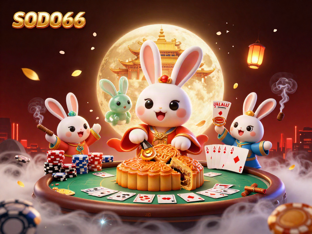 SODO66 battles for high-stakes poker winnings in a vibrant casino scene embellished with folklore motifs.