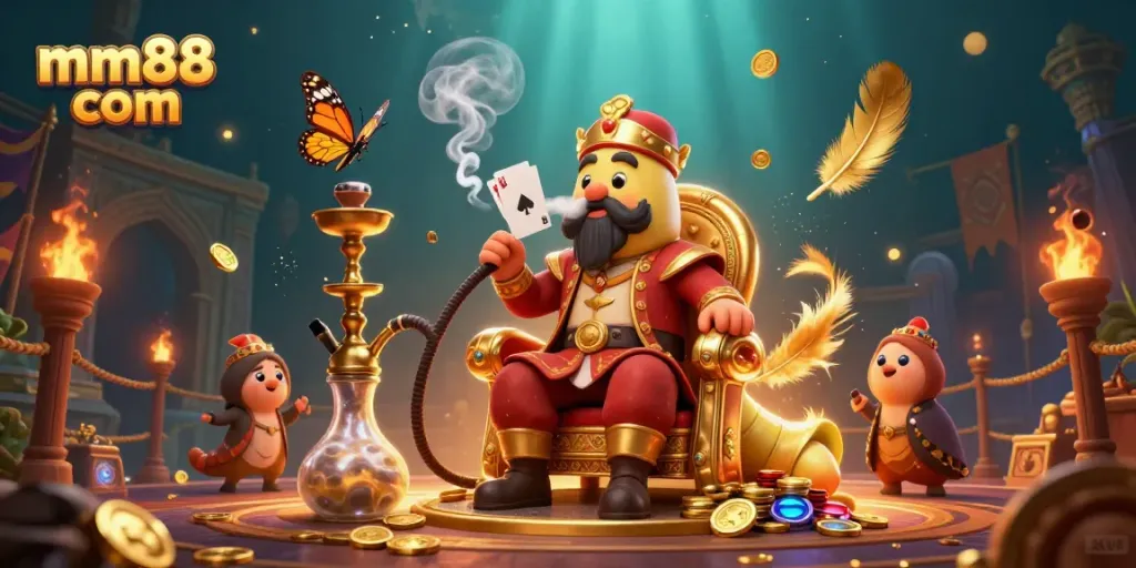 Engage with exciting gameplay at mm88 com, featuring a vibrant casino scene with characters and symbols.