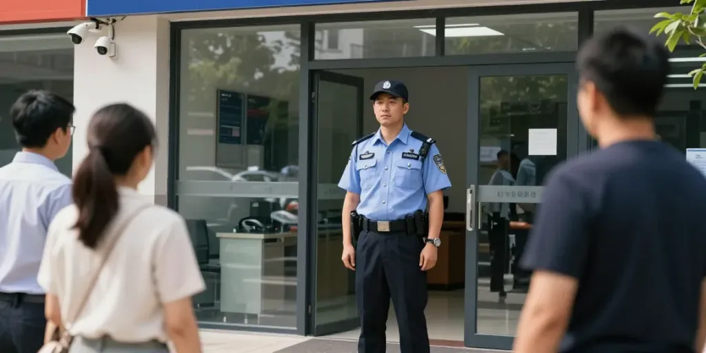 Security Guards ensuring safety at a local business.