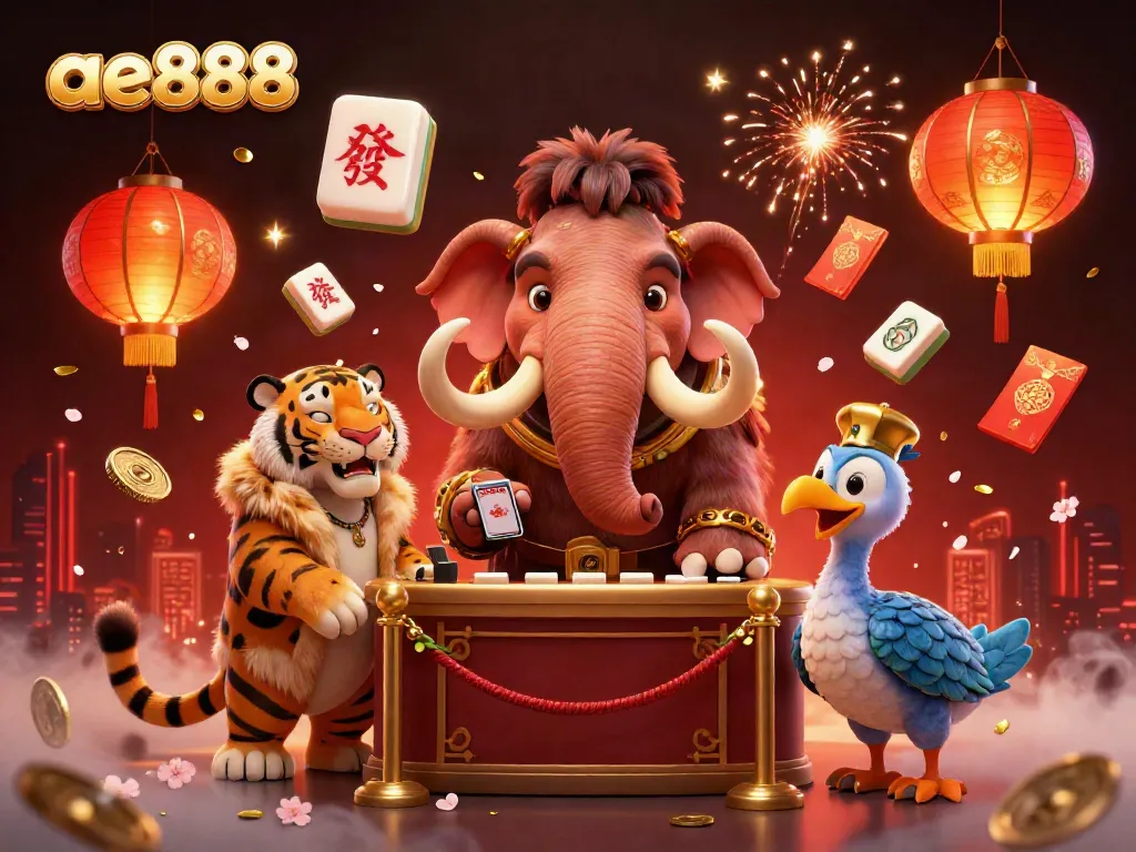 Join the exciting ae888 casino scene featuring dynamic characters and vibrant swirling games.