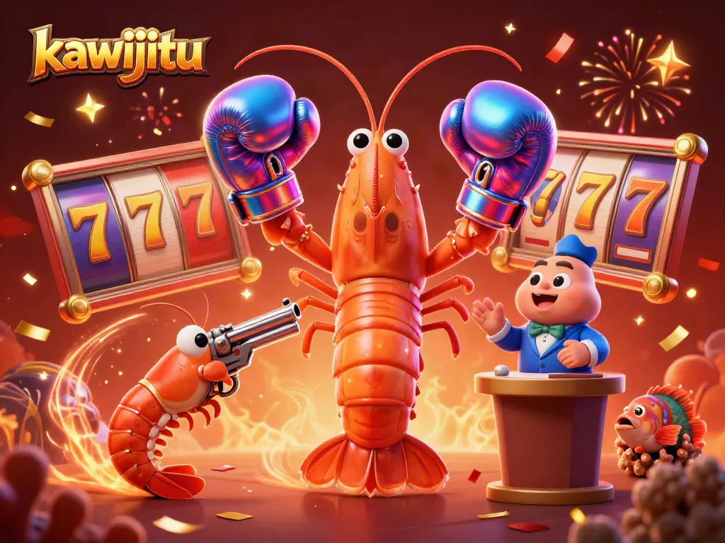 Engage in thrilling gaming with kawijitu, featuring colorful characters and casino elements.