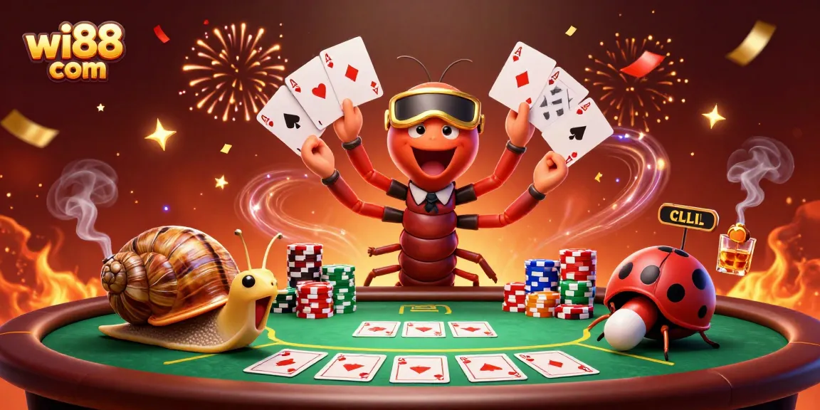 Experience vibrant gameplay at wi88 com with a thrilling poker scene featuring unique characters.