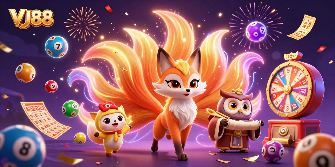 Experience the vibrant world of VJ88 lottery games amidst dazzling characters and dynamic elements.
