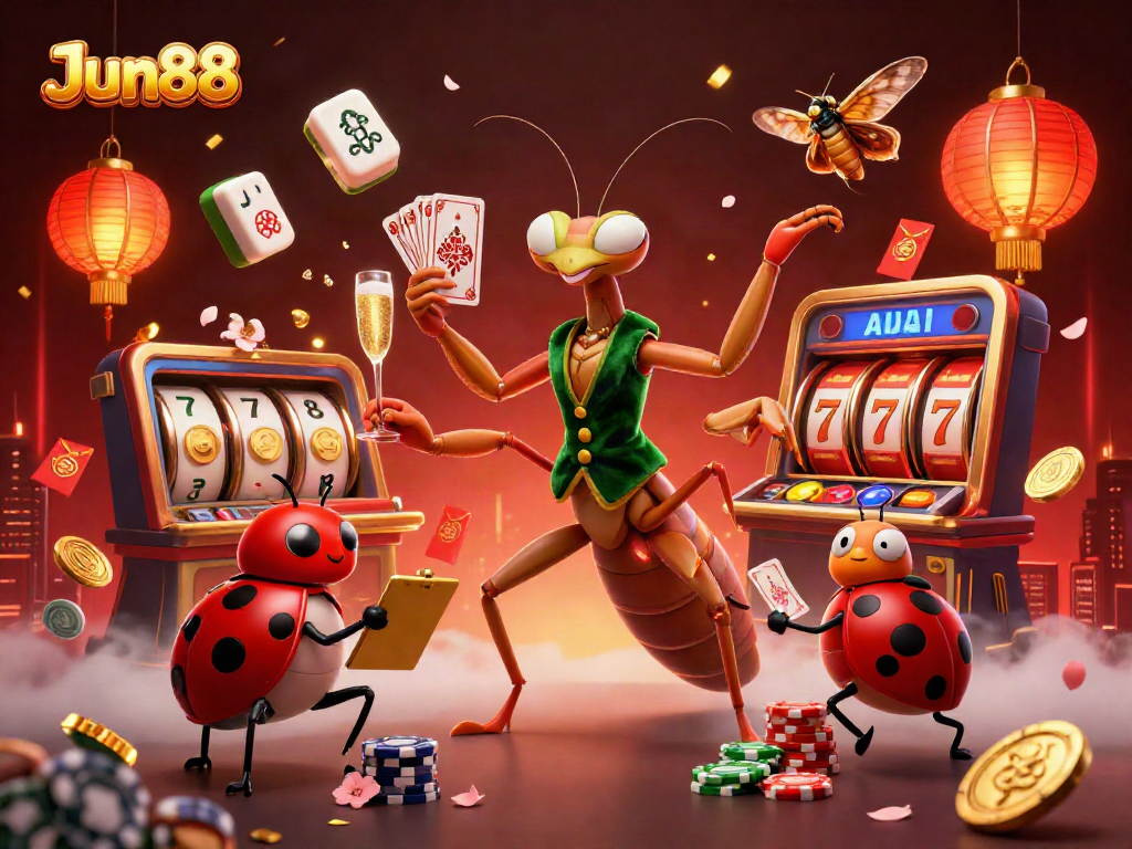 Experience Jun88's thrilling casino allure with vibrant characters and rich gaming elements.