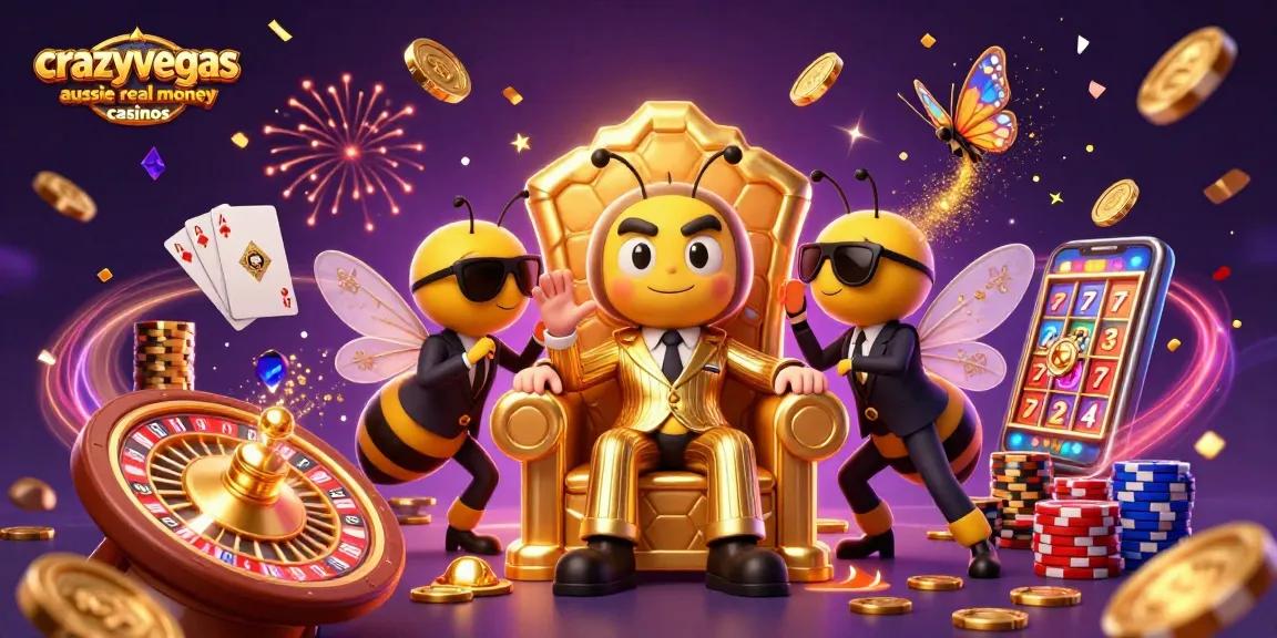 Cascade of golden coins and gems in a vibrant scene featuring crazyvegas aussie real money casinos, capturing the thrill of high-stakes gambling.
