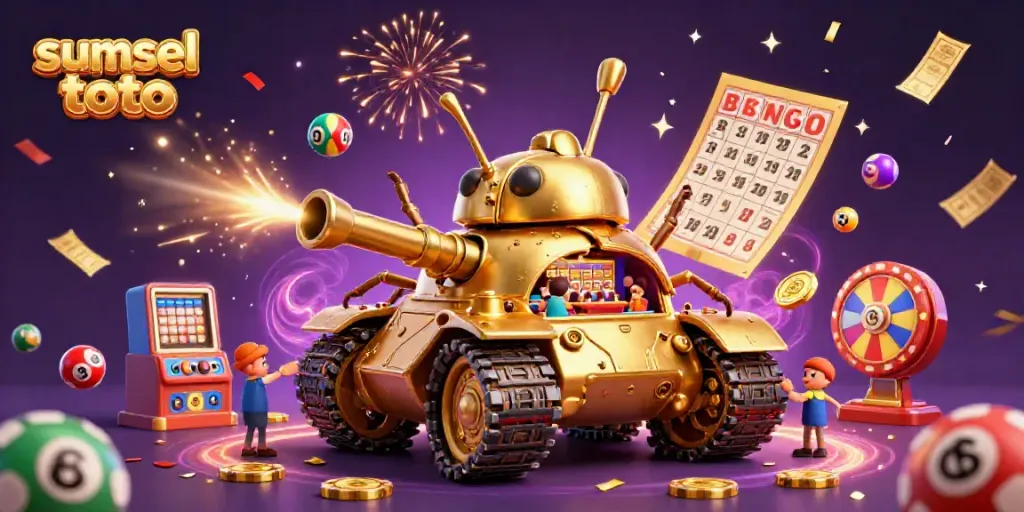 Celebrate with the colorful energy of sumsel toto's immersive casino experience, highlighted by joyful confetti and lottery excitement.