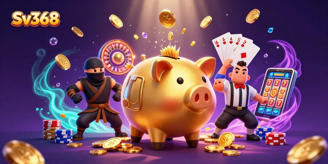 Experience top-tier gambling excitement with Sv368's vibrant 3D casino scene featuring dynamic characters and rich elements.
