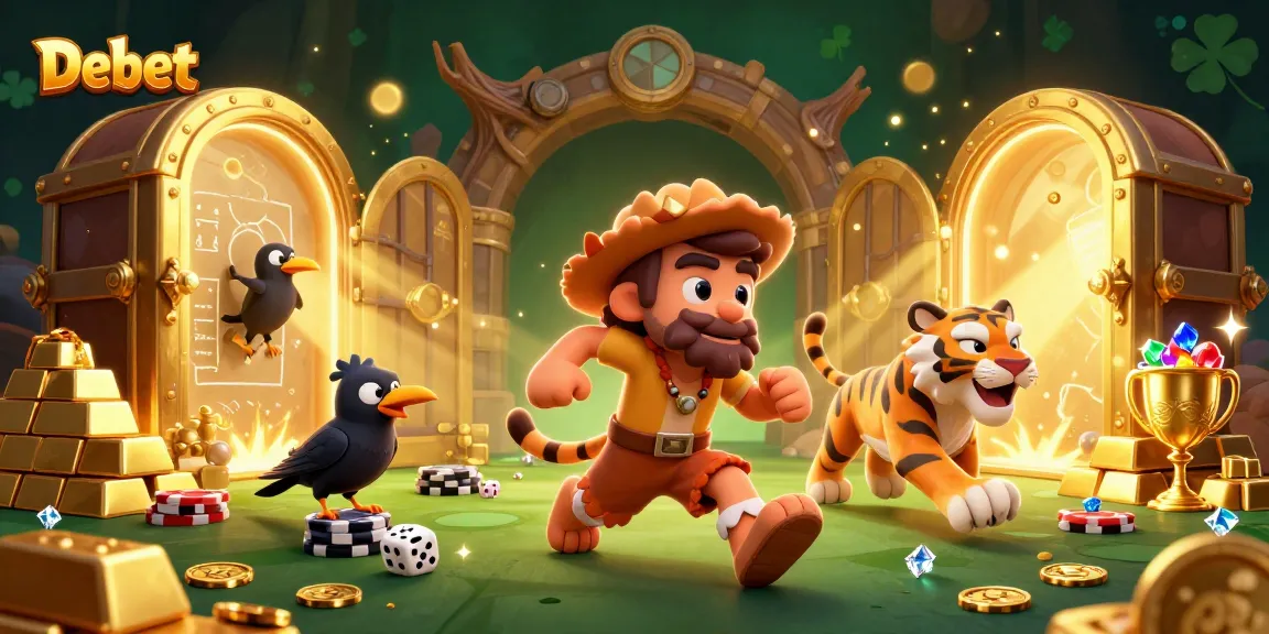 Experience high-stakes fun with Debet's prehistoric casino filled with treasures and games.