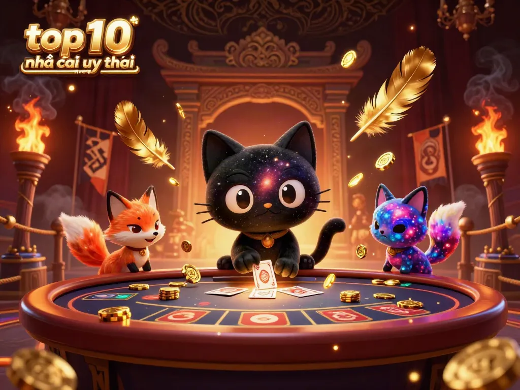 Experience the thrill of the top 10 nhà cái uy tín được quan tâm with a cosmic casino scene filled with action.