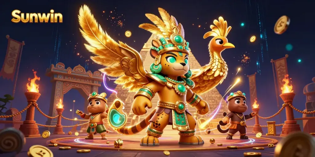 Experience dynamic gaming adventures with Sunwin's vibrant casino atmosphere and colorful characters.