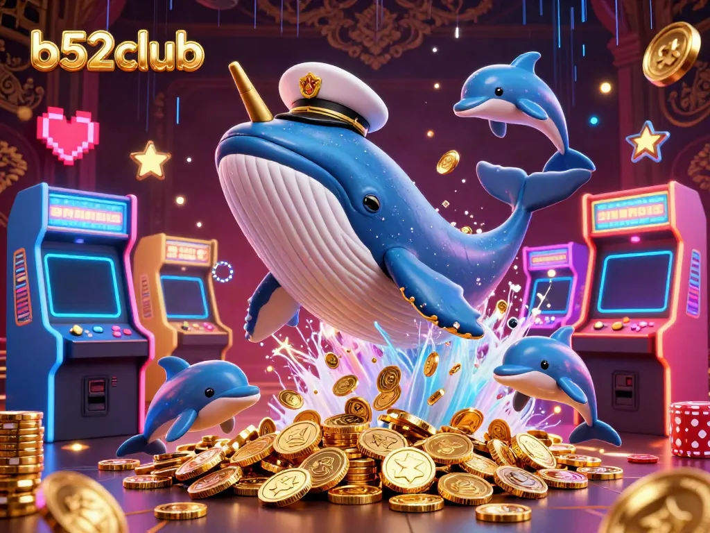 Experience b52club's vibrant casino gaming scene with animated characters and thrilling gaming elements.