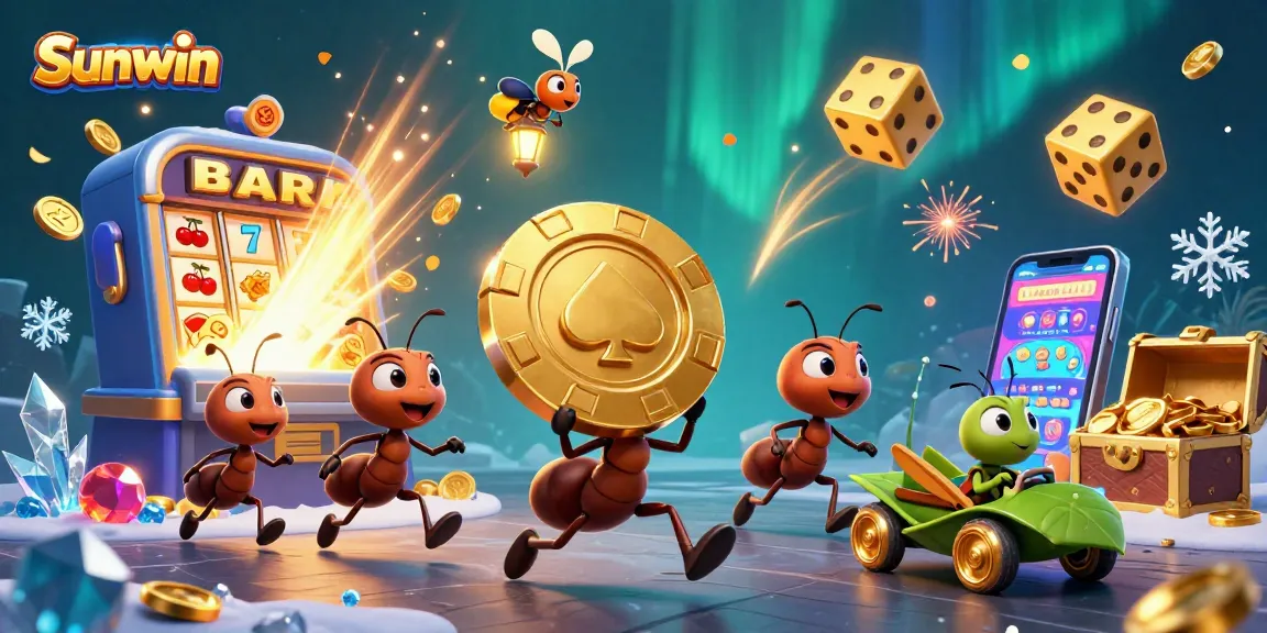 Sunwin players enjoy a thrilling 3D heist scene with giant poker chip and jackpot explosion.