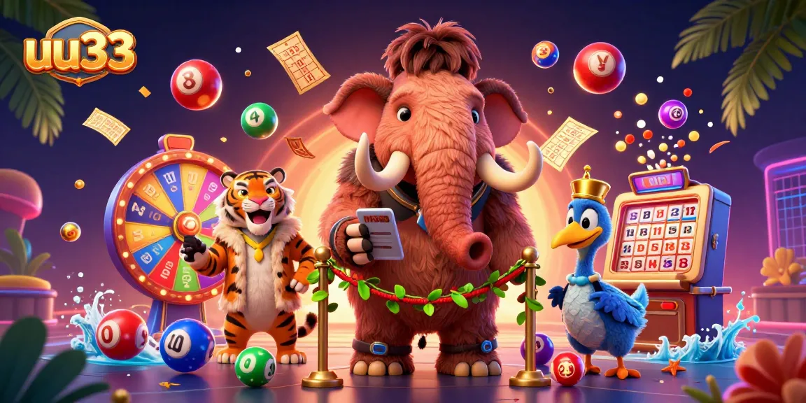 uu33 introduces a lively casino scene with vibrant lottery elements and unique characters.