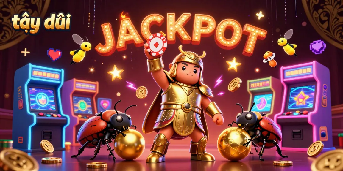 Experience jackpot thrills at tại đây with a victorious gladiator beetle lifting a poker chip.