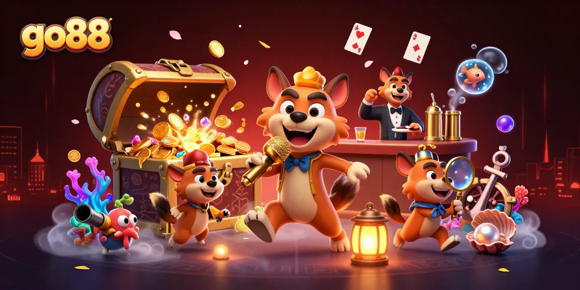 Experience the thrill of go88 as hyenas run a comedy casino club in a vibrant 3D scene.