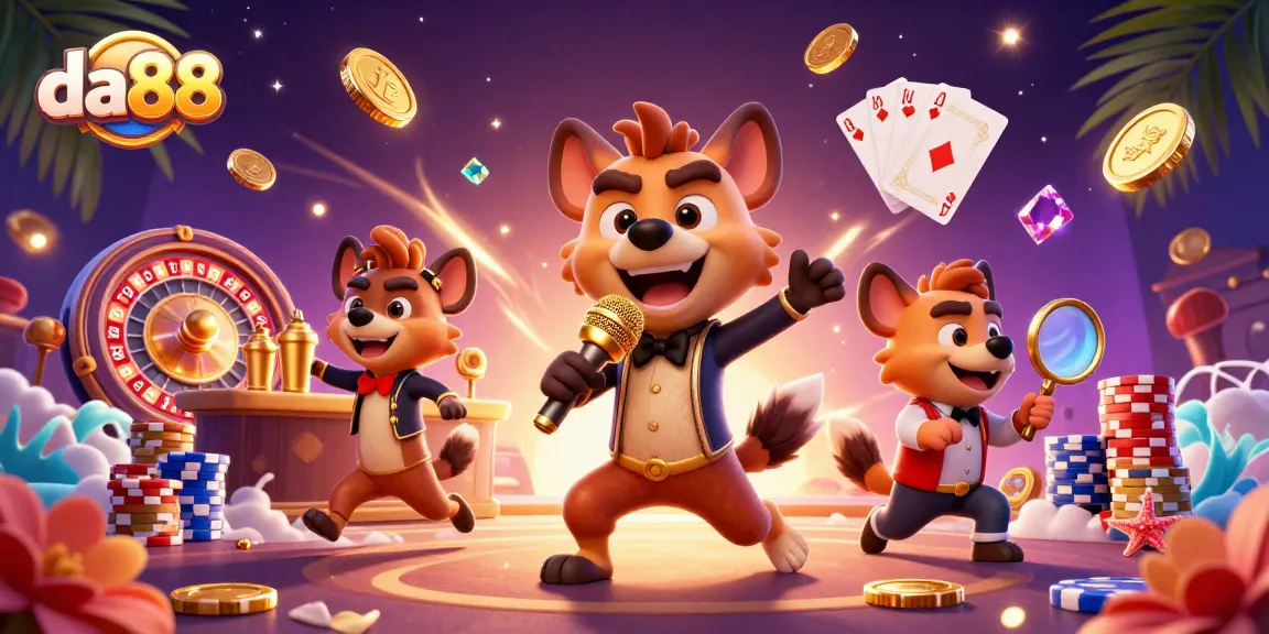 Experience the lively da88 comedy casino club with hyenas and vibrant gaming action.