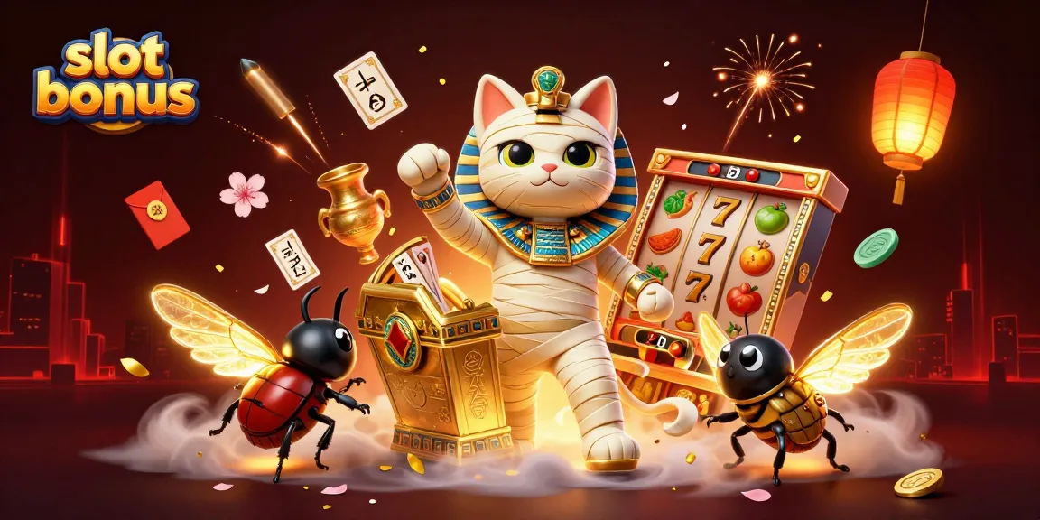 Slot bonus yang menguntungkan menampilkan karakter kucing mummy Mesir di kasino, membawa kemenangan lebih bagi pemain.