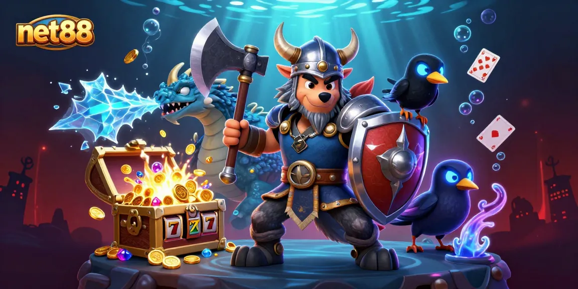 Engage in thrilling slots action with net88 as a Viking warrior battles for top rewards.