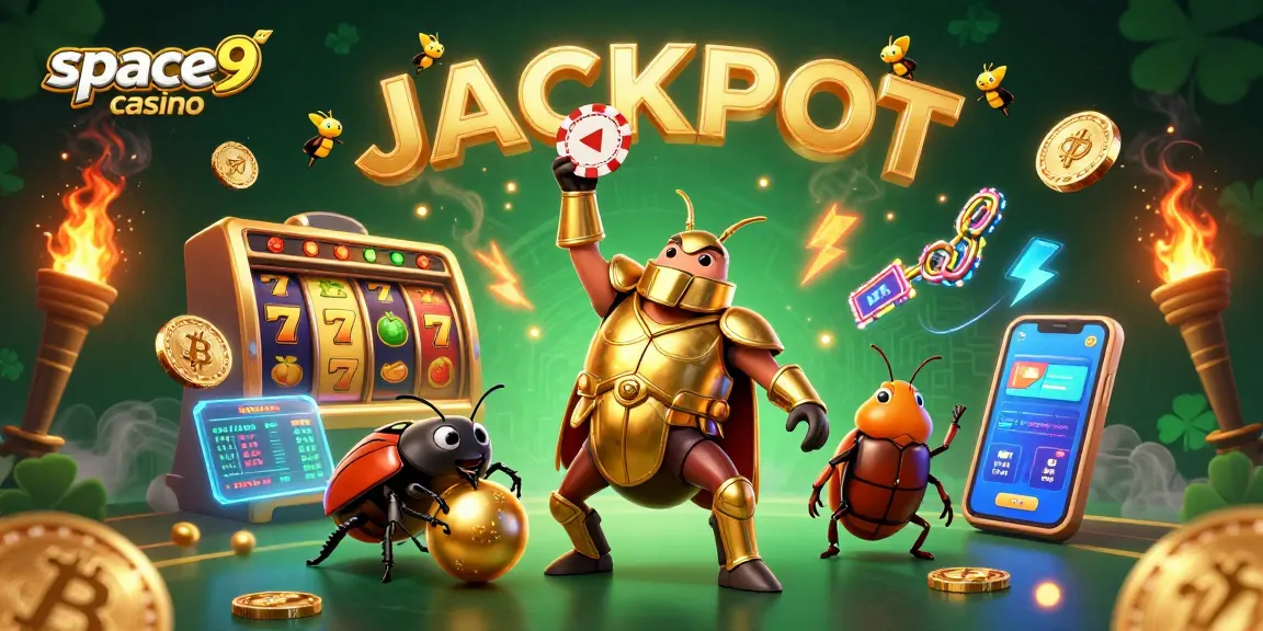 Experience big wins at space9 casino with vibrant slot games and golden jackpot elements in engaging 3D art.